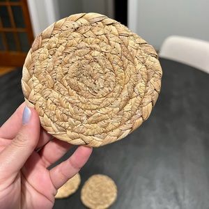 Natural braided and woven coasters